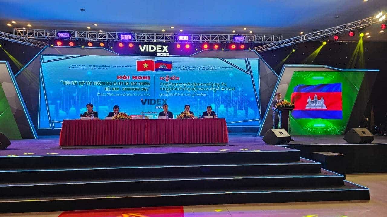 Quang cảnh Hội nghị “Thúc đẩy hợp tác thương mại và kết nối giao thương Việt Nam - Campuchia 2023”.