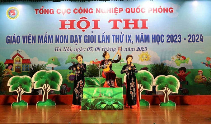 Phần thi năng khiếu của thí sinh Trường Mầm non Nhà máy Z127.